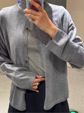 COS Merino Wool Cardigan Grey